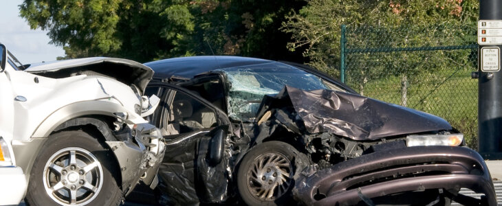 Multiple vehicles in an accident